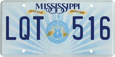 MS license plate LQT516