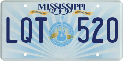 MS license plate LQT520