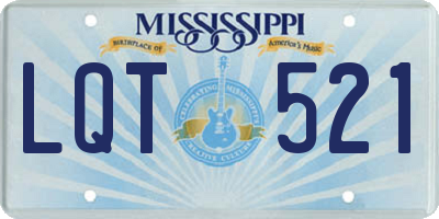 MS license plate LQT521