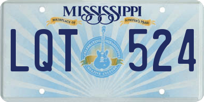 MS license plate LQT524