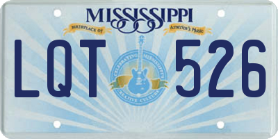 MS license plate LQT526