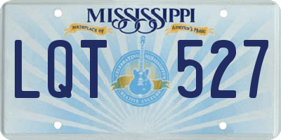 MS license plate LQT527