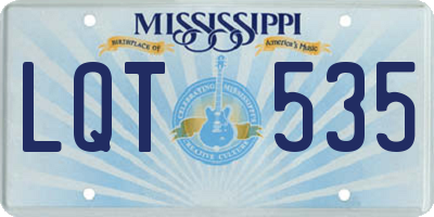 MS license plate LQT535