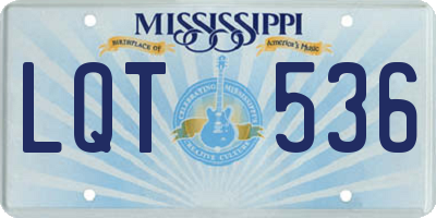 MS license plate LQT536