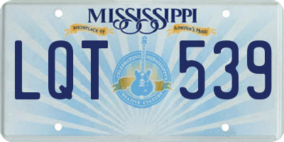 MS license plate LQT539