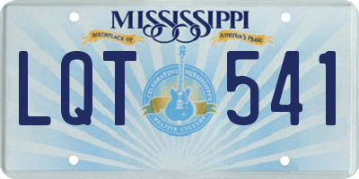 MS license plate LQT541
