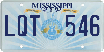 MS license plate LQT546