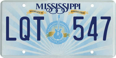 MS license plate LQT547