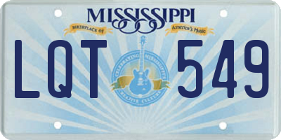 MS license plate LQT549