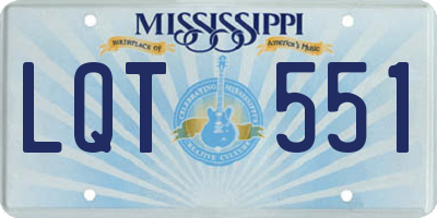 MS license plate LQT551