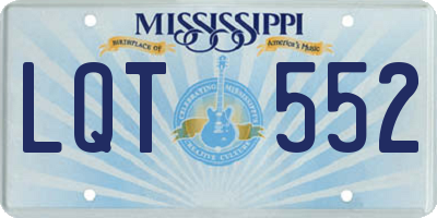 MS license plate LQT552