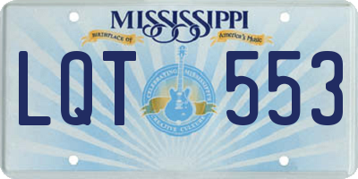 MS license plate LQT553
