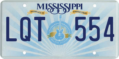 MS license plate LQT554