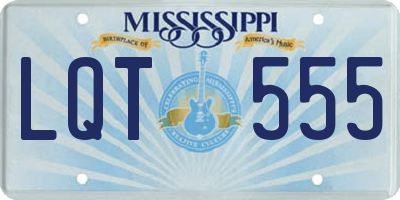 MS license plate LQT555