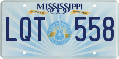 MS license plate LQT558