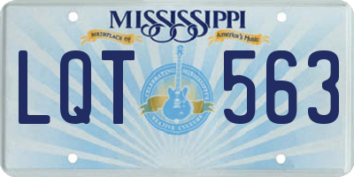 MS license plate LQT563