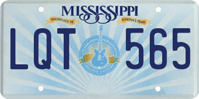 MS license plate LQT565