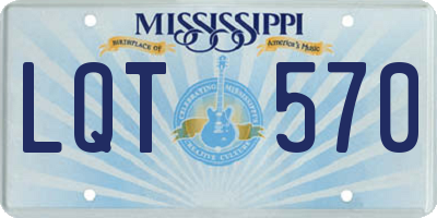MS license plate LQT570