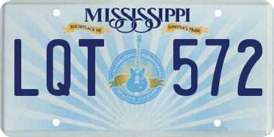 MS license plate LQT572