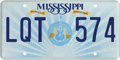 MS license plate LQT574