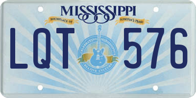 MS license plate LQT576