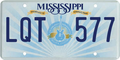 MS license plate LQT577