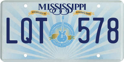 MS license plate LQT578