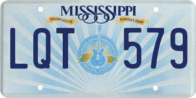 MS license plate LQT579