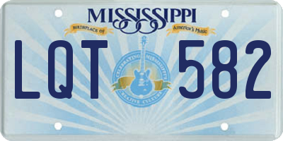MS license plate LQT582