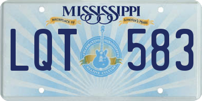 MS license plate LQT583