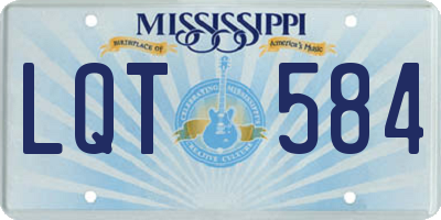 MS license plate LQT584