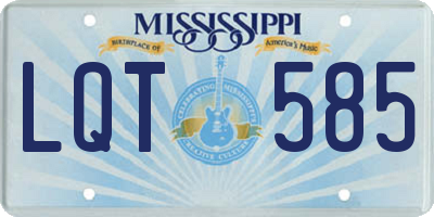 MS license plate LQT585