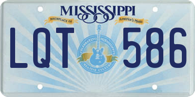 MS license plate LQT586