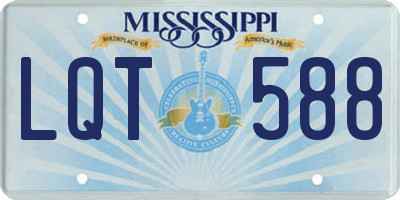 MS license plate LQT588