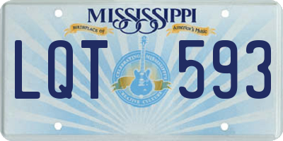 MS license plate LQT593