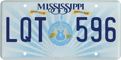 MS license plate LQT596