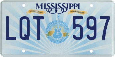 MS license plate LQT597