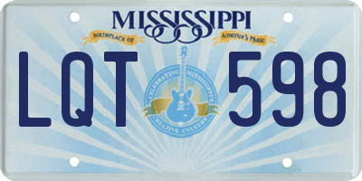 MS license plate LQT598