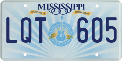 MS license plate LQT605