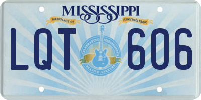 MS license plate LQT606