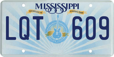 MS license plate LQT609