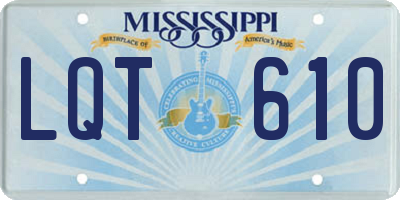 MS license plate LQT610