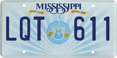 MS license plate LQT611