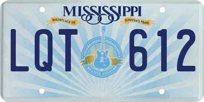 MS license plate LQT612