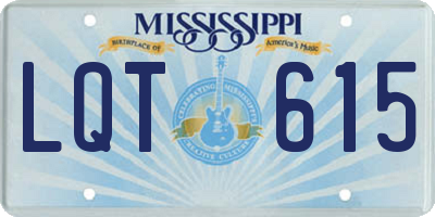 MS license plate LQT615
