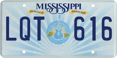 MS license plate LQT616