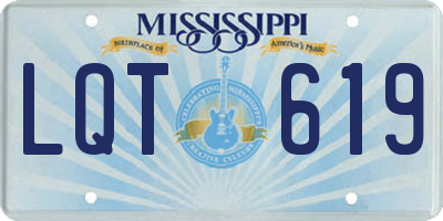 MS license plate LQT619