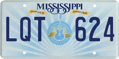 MS license plate LQT624