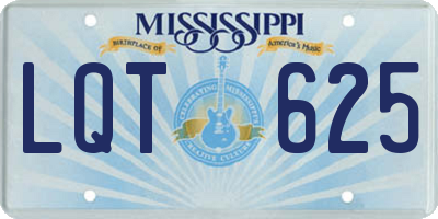 MS license plate LQT625
