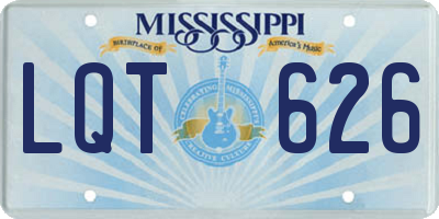 MS license plate LQT626